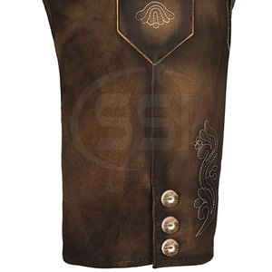 Shorts en cuir Lederhosen pour homme de qualité supérieure, style bavarois traditionnel, uni, décontracté, écologique, avec un design rustique classique - Product Image 3