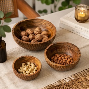 Eco Friendly Handmade Wooden Bowl for Salad Fruit Snacks and Kitchen Serving at Cheap Price - Product Image 4