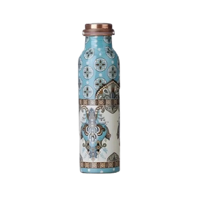 Bouteille d'eau en cuivre 1000 ml, isolation thermique, design luxueux et écologique, personnalisable, bienfaits ayurvédiques pour la santé, yoga, bureau - Product Image 1