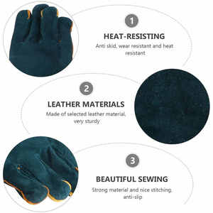 Guantes de Trabajo de Cuero Vacuno de Alta Calidad para Soldadura TIG/MIG, Resistentes al Calor y al Fuego, con Puño Largo - Product Image 5