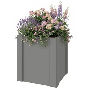 Gray 1.4 X 1.4 X 1.5 ft Raised Garden Bed Galvanized <b>Planter</b> <b>Box</b> for Outdoor Gardening for Vegetables Flowers Herbs Gloves - Product Image 1