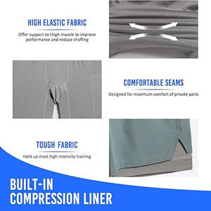 Shorts de sport pour hommes en maille respirante à double couche personnalisés avec poches, collection été 2026, haute qualité, par Dress Sports - Product Image 3