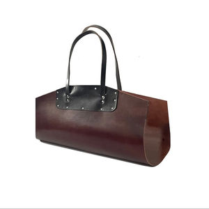 Porta leña de cuero con asas, bolsa para transportar leña, el más vendido - Product Image 4