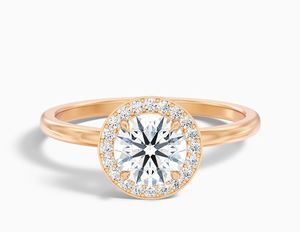 Round Cut Moissanite <b>Ring</b> 925 Sterling <b>Silver</b> White Gold Plated Engagement <b>Ring</b> Classic <b>Solitaire</b> Dainty Minimalist Promise <b>Ring</b> - Product Image 1
