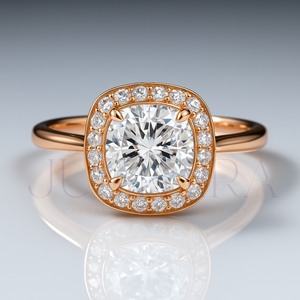 Elegant Design 14k Rose Gold Engagement <b>Ring</b> Classic Proposal <b>Ring</b> With Cushion Cut Moissanite Diamond Wedding Jewelry Gift - Product Image 1