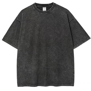 T-shirt Homme Streetwear en Coton 230g Délavé à l'Acide, Coupe Oversize Rétro, Effet Usé Vintage - Product Image 4