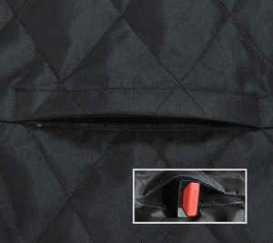 Housse de siège de voiture pour chien noire matelassée avec rabats latéraux et sangles d'appui-tête, antidérapante, anti-rayures, anti-UV et imperméable - Product Image 5