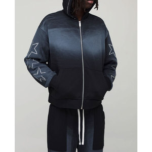 Custom Streetwear Acid Washed Vintage Tracksuit Men's Streetwear Distressed Hoodie and <b>Sweatpants</b> <b>Set</b> - Product Image 6