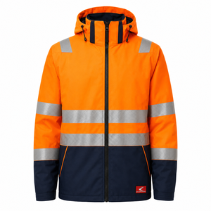 Chaqueta de Seguridad de Alta Visibilidad Clase 2 con Franjas Reflectantes, Impermeable, con Cierre Completo, Ropa de Trabajo Amarilla, Venta al Por Mayor OEM - Product Image 4