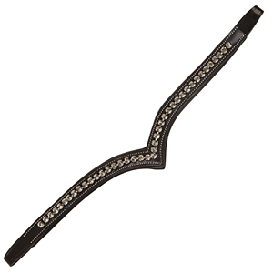 Fronture d'équitation personnalisée de qualité supérieure en cuir indien véritable, décorée en forme de V, avec rembourrage doux et durable, par Horsekraft - Product Image 5