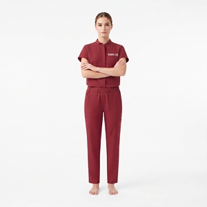 Conjunto de Uniforme Médico para Mujer Hawk Eye, Pantalones y Blusa de Poliéster Rojo, Ropa de Trabajo para Enfermeras y Doctoras - Product Image 5