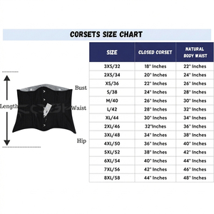Wholesale Waist Slimming Wider <b>Hips</b> Heavy Duty Black Cotton Underbust Daily Wear Corset Steel Boned Waist Trainer Corset - Product Image 5