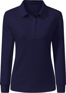 Hot Sale <b>Women's</b> Long Sleeve Classic <b>Polo</b> <b>Shirt</b> Breathable Polyester Cotton Blend Quick Dry Feature Solid Casual <b>Golf</b> Sportswear - Product Image 3
