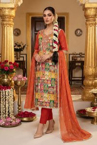 Viscose Banarasi <b>Kurta</b> Set with Hand Work Nazmin Dupatta Rayon Bottom Cotton Inner Ethnic Suit Festive Wedding Wear for <b>Women</b> - Product Image 4
