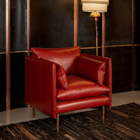 Canapé Chesterfield de luxe à une place en cuir véritable, fauteuil capitonné avec accoudoirs roulés, structure en bois massif, salon moderne rectangulaire