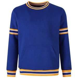 Sigma gamma rho Women's Royal Blue Crew Neck Sweatshirt With Yellow <b>White</b> Stripes Full Sleeve <b>Knitted</b> Cotton Autumn Wear - Product Image 1
