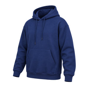 Sudadera con Capucha Lisa para Hombre, Color Sólido, Hombros Caídos, con Cordón Ajustable en la Capucha y Bolsillo Canguro - Product Image 2