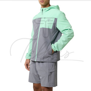 Wholesale High Quality Plain Men Windbreaker <b>Jacket</b> and <b>Short</b> Set Custom Tracksuit With Custom Design sets 2026 - Product Image 3