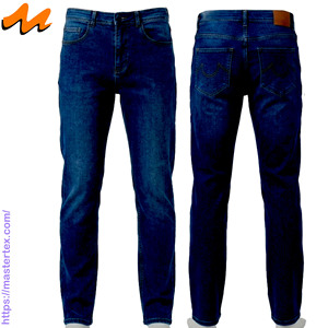 Jeans de Mezclilla para Hombre, Corte Recto, Cintura Media, Ajuste Clásico, Transpirables, Lavado Oscuro, con Cinco Bolsillos y Acabado Lavado - Product Image 1