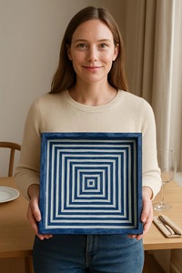 Plateau Feng Shui de Luxe Fait Main Écologique avec Incrustations en Os – Design Décoratif Élégant, Qualité Supérieure pour la Maison et la Cuisine (Idéal pour Servir) - Product Image 5