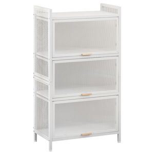Multifunctional 4-Layer Kitchen Storage Cabinet with Door Bread Rack Microwave Rack - Product Image 5