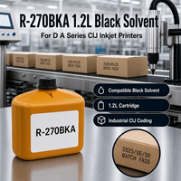 Tinta Negra Compatible IR-270BKA de 1.2L para Impresora de Inyección de Tinta CIJ Serie D, Consumibles de Codificación Industrial para Repuestos CIJ D