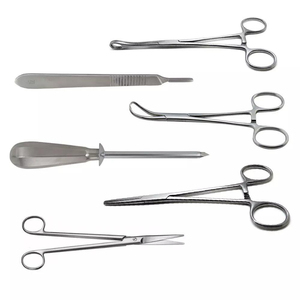 Kit d'instruments chirurgicaux mineurs en acier inoxydable : pinces, ciseaux, manche de scalpel, rétracteur et sonde – instruments à prix abordable - Product Image 5