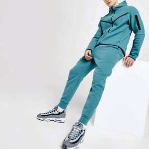 Conjunto Deportivo de Hombre en Felpa Técnica, Sudadera con Cremallera Completa, Pantalones Deportivos, 69% Algodón, 31% Poliéster, Color Azul Zinc, Tallas Grandes - Product Image 2