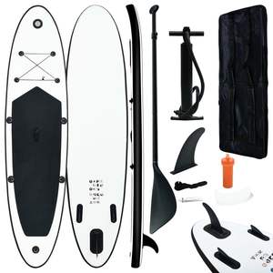 Set de Tabla de Paddle Surf Inflable Blanca y Negra con Accesorios - Product Image 1