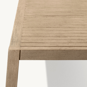 Table rectangulaire en teck, utilisée dans les restaurants, avec un design extérieur moderne. - Product Image 4