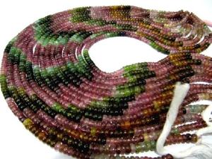 Cuentas Redondas Lisas de Turmalina Multicolor Natural de 5-6 mm, 13 Pulgadas - Product Image 2