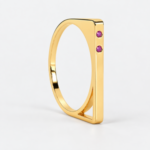 Anillo Geométrico con Rubí y Diamante Cultivados en Laboratorio - Product Image 3