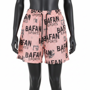 Shorts Deportivos Premium para Hombre, de Malla de Poliéster, 150 GSM, Transpirables, Color Rosa, Sublimación Completa, Logotipo Personalizado, Shorts para Mujer - Product Image 1