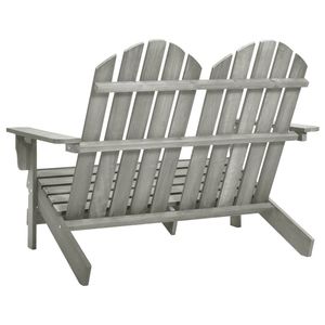 Silla Adirondack de 2 plazas color gris abeto, muebles de madera duraderos para exteriores - Product Image 4