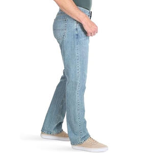 กางเกงยีนส์ทรงตรงผู้ชายสไตล์คลาสสิก ลำลอง สตรีทแฟชั่น ทรงเข้ารูป สีฟ้าฟอก ซัมเมอร์/วินเทอร์ ระบายอากาศได้ดี คุณภาพสูง สไตล์เรโทร - Product Image 2