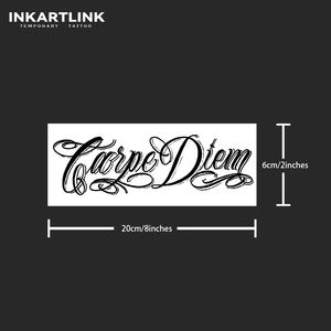 สติกเกอร์สักลาย INKARTLINK Carpe Diem ลายตัว<span class=keywords><strong>อักษร</strong></span>ชิคาโน่ คำคม สมุนไพร ติดทนนาน 15 วัน <span class=keywords><strong>สัก</strong></span>ลายกึ่งถาวรสำหรับแขน ขายส่ง - Product Image 3