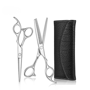 Customized Barber Hair Cutting Kit <b>Thinning</b> Scissors <b>Mirror</b> Finish German Stainless Steel 440c Hairdressing Razor Kit With Case - Product Image 1