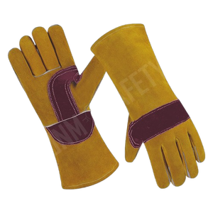 Cowhide Split Leather Welding <b>Gloves</b> Heavy-Duty Industrial Safety <b>Gloves</b> Smooth Texture Flame Heat Retardant Aramid Safety - Product Image 4