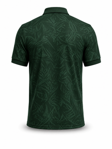 Camisas de Hombre con Logotipo Personalizado, Color Verde Oscuro, Bordadas, 100% Algodón, Manga Corta, Tejido de Punto, Secado Rápido, Estilo Casual - Product Image 3