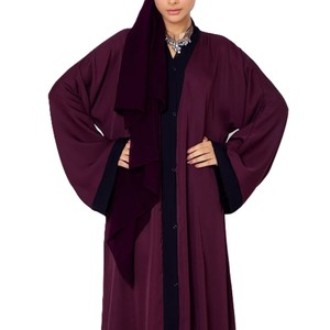 Vestido Abaya de Manga Ancha, Diseño Liso, Ropa Modesta, Proveedor Mayorista, Fabricante, Vestido Abaya de Manga Larga - Product Image 4