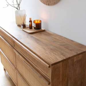 Commode Vandana Ultra Arion en bois de manguier et cannage - Product Image 4