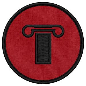 Parche Termoadhesivo Personalizado de Regalia Masónica, Insignia Bordada con Círculo Rojo y Negro, Decoración para Ropa de Masonería, Parche Bordado a Máquina - Product Image 1