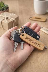 Premium Wooden Keychain Custom Logo Engraving <b>Key</b> <b>Holder</b> Wholesale - Product Image 3