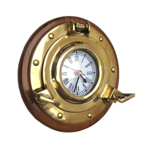 Brass Nautical Porthole <b>Clock</b> Exporter Elegant Brass Porthole <b>Clocks</b> Metal Crafts Wholesale Suppliers Indian - Product Image 1