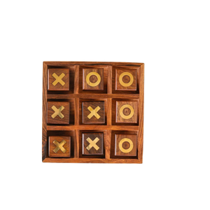 Jeu de Tic Tac Toe en bois pour table basse, décoration de salon et de bureau, jeux de société classiques pour les soirées en famille, pour enfants et adultes - Product Image 1