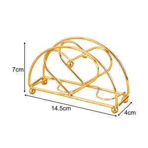 Hotels <b>Dining</b> <b>Table</b> <b>Ornaments</b> Metal Tissue Box Europe Design Durable Portable Restaurant Cutlery Gold Plated Napkin Holder OEM - Product Image 1