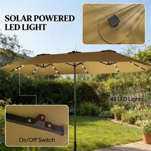 Ombrellone da Giardino Khaki Senza Base per Terrazza e Cortile - Product Image 2