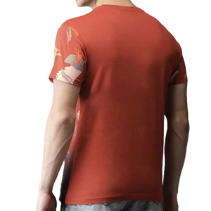 <b>Men</b>’s Rust <b>Orange</b> Abstract Print Sublimation T-<b>Shirt</b> Streetwear Casual Short Sleeve Quality for Daily Fashion Customized Style - Product Image 2
