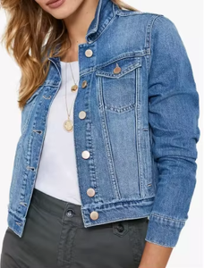 Nouvelle Veste en Jean Brodé Respirante Printemps Grande Taille avec Grosses Perles 100% Coton Lavé Style Urbain de Haute Qualité - Product Image 4