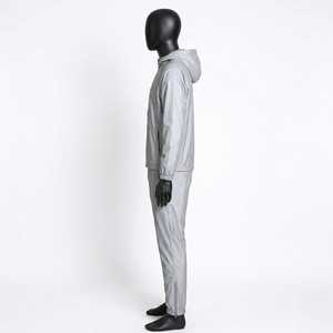 Men Reflective Hooded Tracksuit Full Zip Windbreaker <b>Jacket</b> And Pants Set <b>Lightweight</b> Waterproof Outdoor Sports <b>Running</b> Suit - Product Image 4